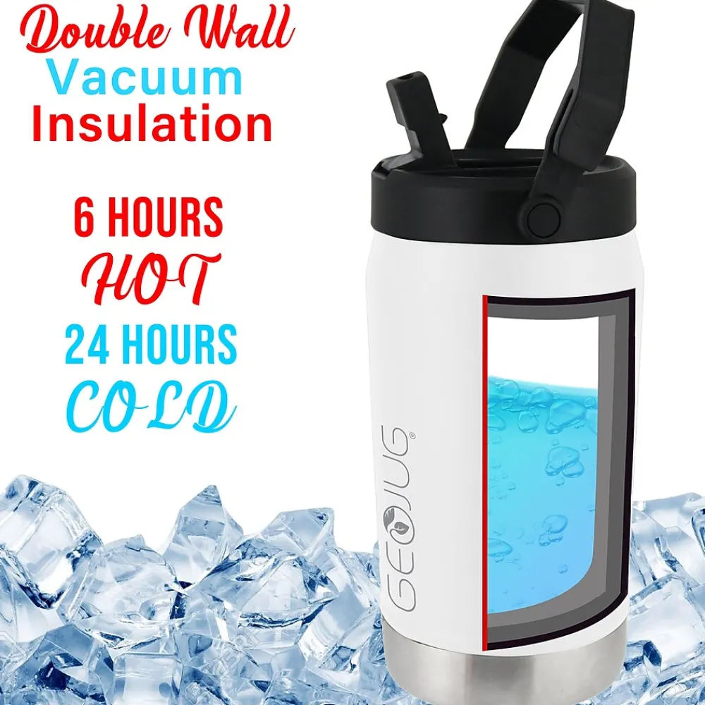 Geojug Stainless Steel Double Walled Sports Water Jug, 40 oz., Cream (G-1200CRM)<Brentwood