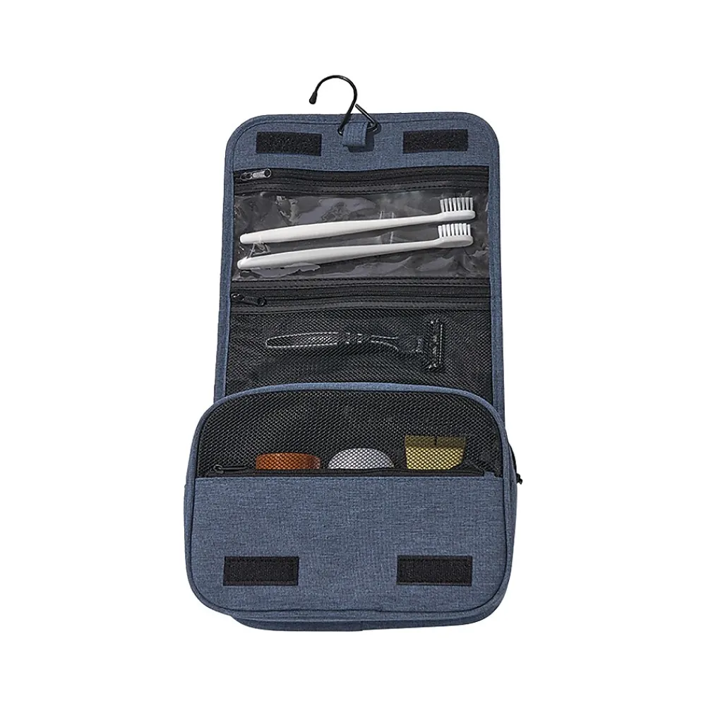8.66" Fabric Toiletry Bag, Blue (BNKM0001)<Brookstone Best
