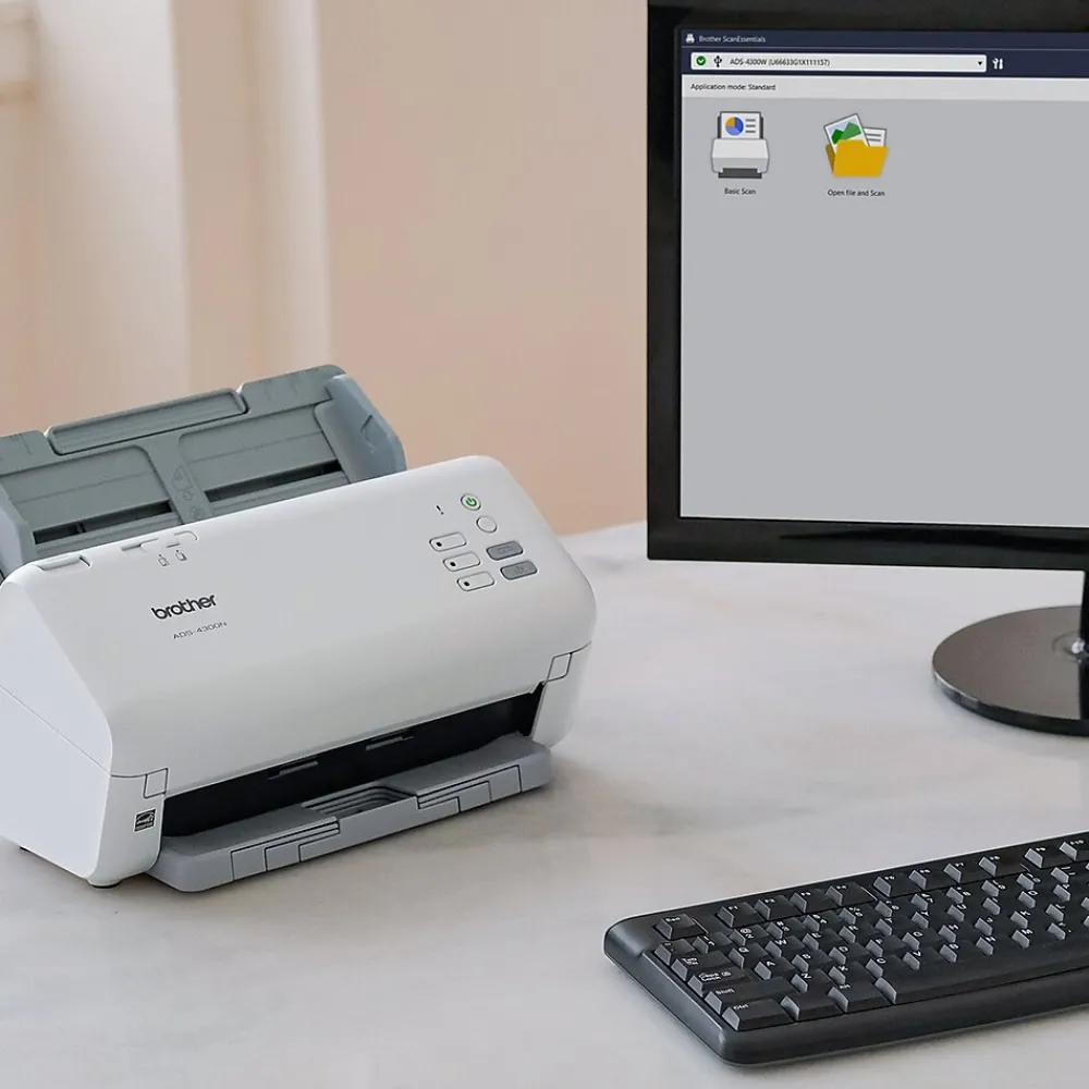 Brother ADS-4300N Duplex Document Scanner, Gray