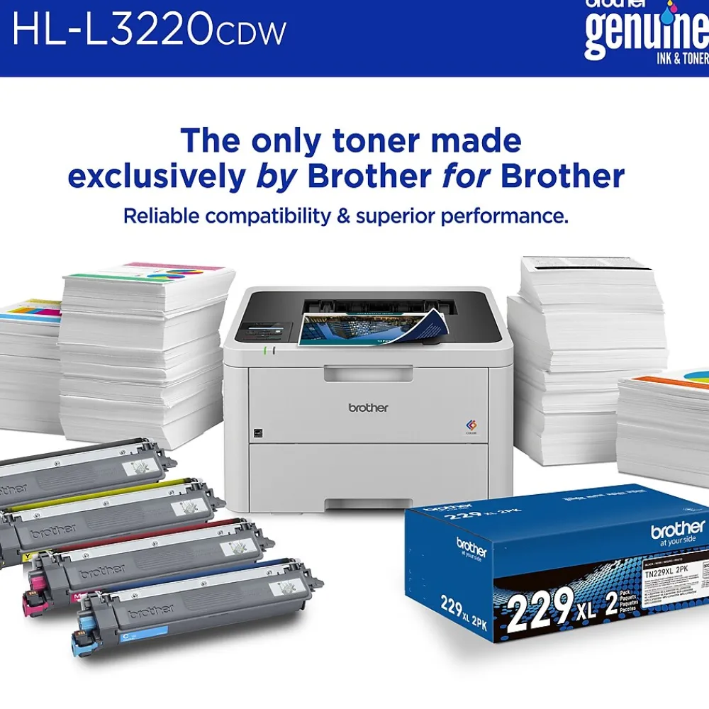 Brother HL-L3220CDW Wireless Color Laser Printer, Single-Function, Print