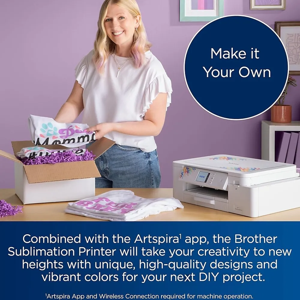 Brother Sublimation Printer and Craft Express Elite Auto Heat Press Bundle, Pet Scarves