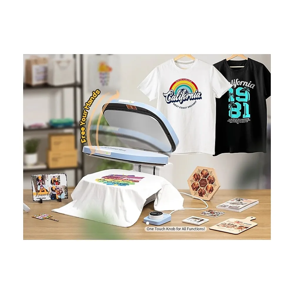 Brother Sublimation Printer and Craft Express Elite Auto Heat Press Bundle, Pet Scarves