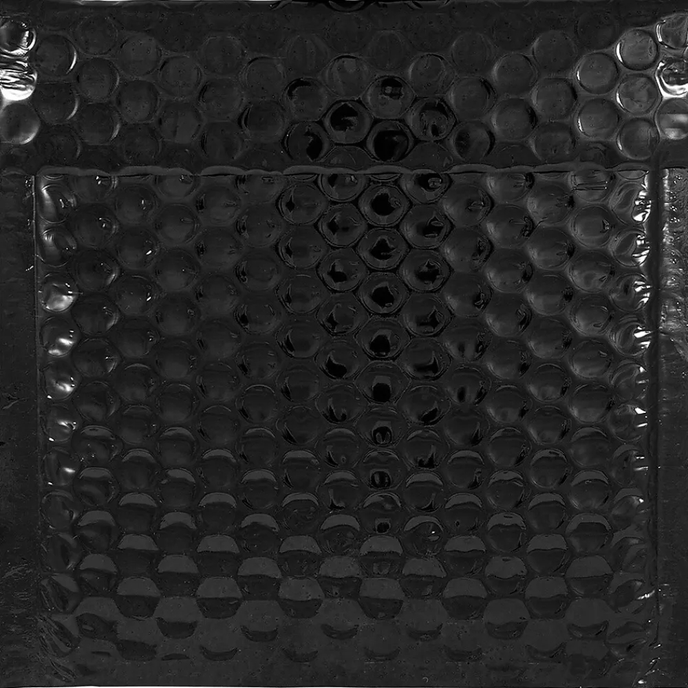 Clearance JAM Paper Bubble Padded Mailers with Peel and Seal Closure, CD Size, 6 x 6.5, Black Metallic, 12/Pack (2744430)