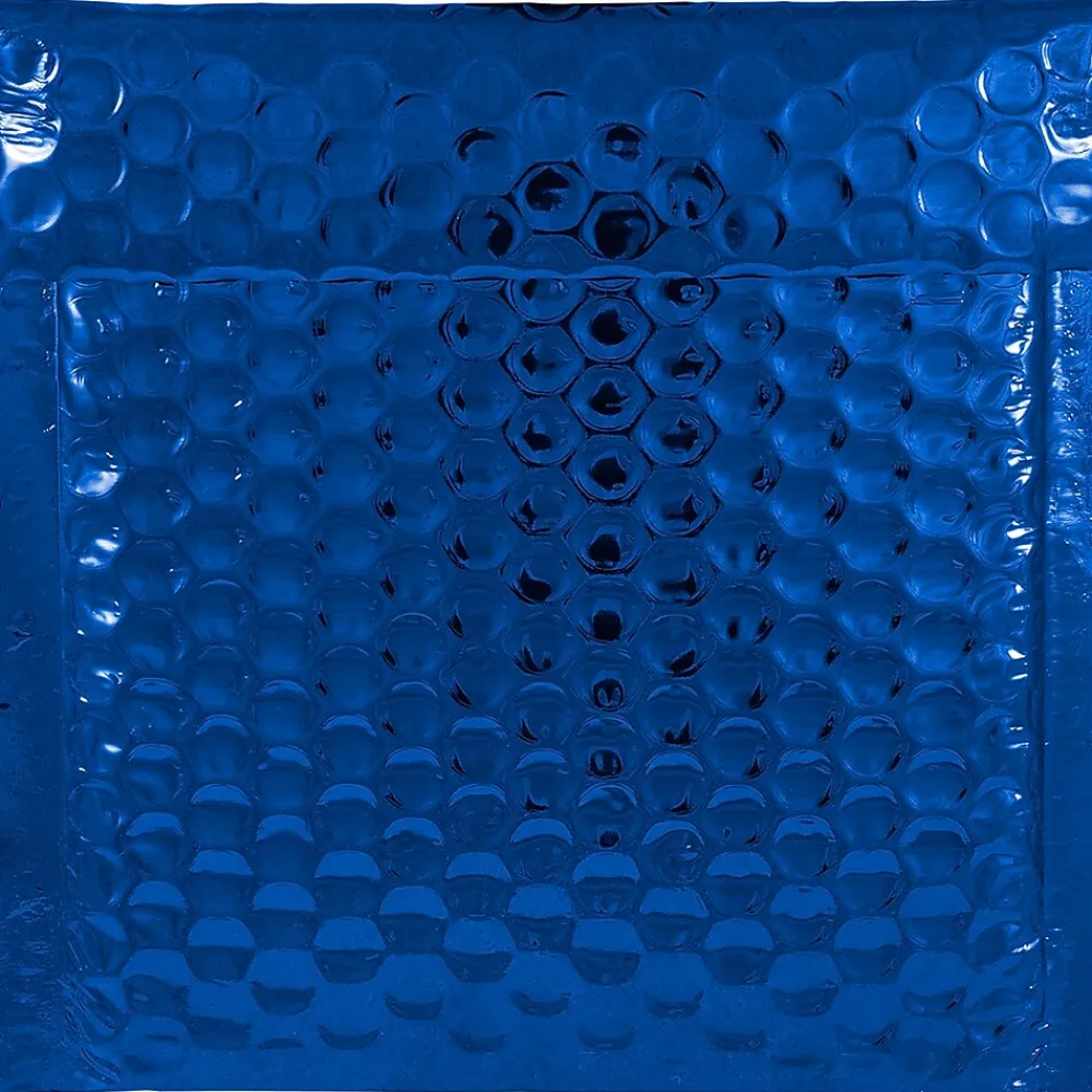 JAM Paper Bubble Padded Mailers with Peel and Seal Closure, CD Size, 6 x 6.5, Blue Metallic, 12/Pack (2745203)