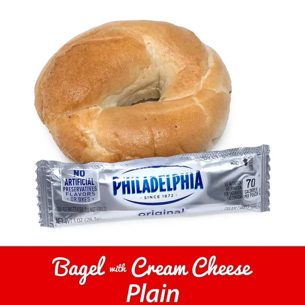 Burry Individually Wrapped Plain Bagel w/ Cream Cheese, 4.6 Oz, 6/Box (307-00370)
