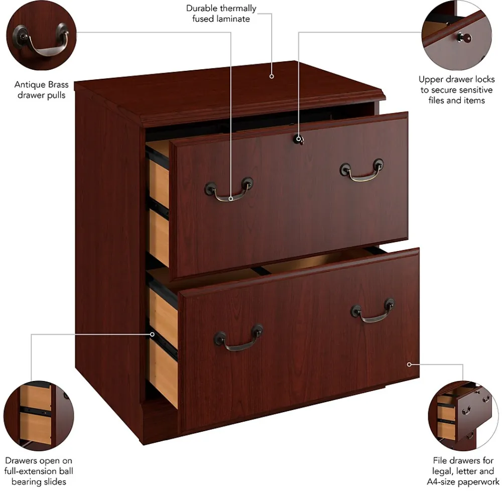 File Cabinets*Bush Business Furniture Arlington 2-Drawer Lateral File Cabinet, Harvest Cherry (WC65554-03)