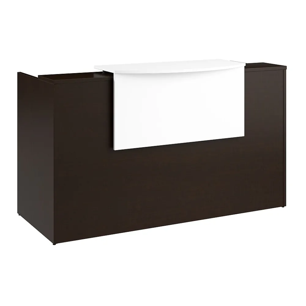 Office Desks*Bush Business Furniture Arrive 72"W Reception Desk with Counter and Mobile File Cabinet, (ARV008MR) Mocha Cherry