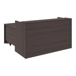 Office Desks*Bush Business Furniture Arrive 72"W L Shaped Reception Desk with Shelf and Mobile File Cabinet, (ARV007SG) Storm Gray