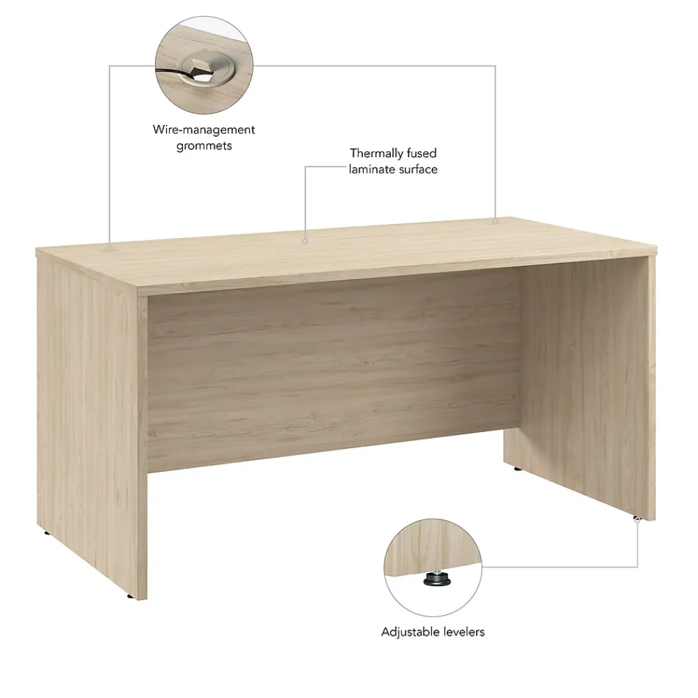 Computer Desks*Bush Business Furniture Arrive 60"W Office Desk, (ARD260NE-Z) Natural Elm