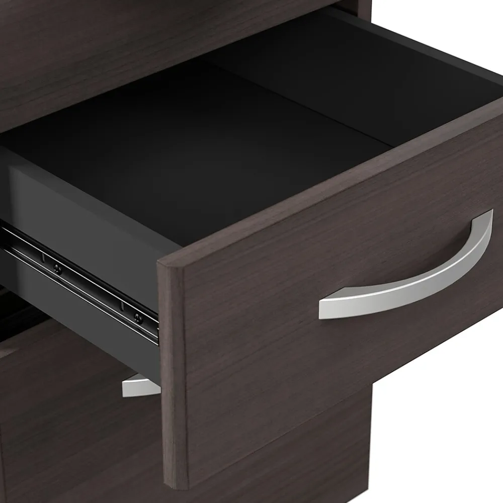 L-Desks*Bush Business Furniture Arrive 60"W L Shaped Reception Desk with Shelf and Mobile File Cabinet, (ARV004SG) Storm Gray