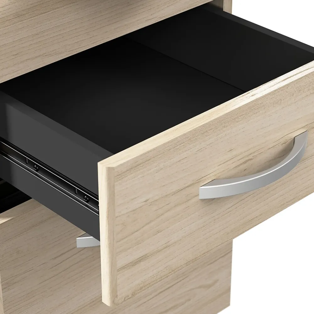 Office Desks*Bush Business Furniture Arrive 72"W Reception Desk with Shelf and Mobile File Cabinet, (ARV005NE) Natural Elm