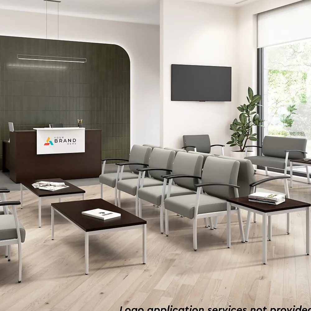 Office Desks*Bush Business Furniture Arrive 60"W Reception Desk with Shelf and Mobile File Cabinet, (ARV002MR) Mocha Cherry