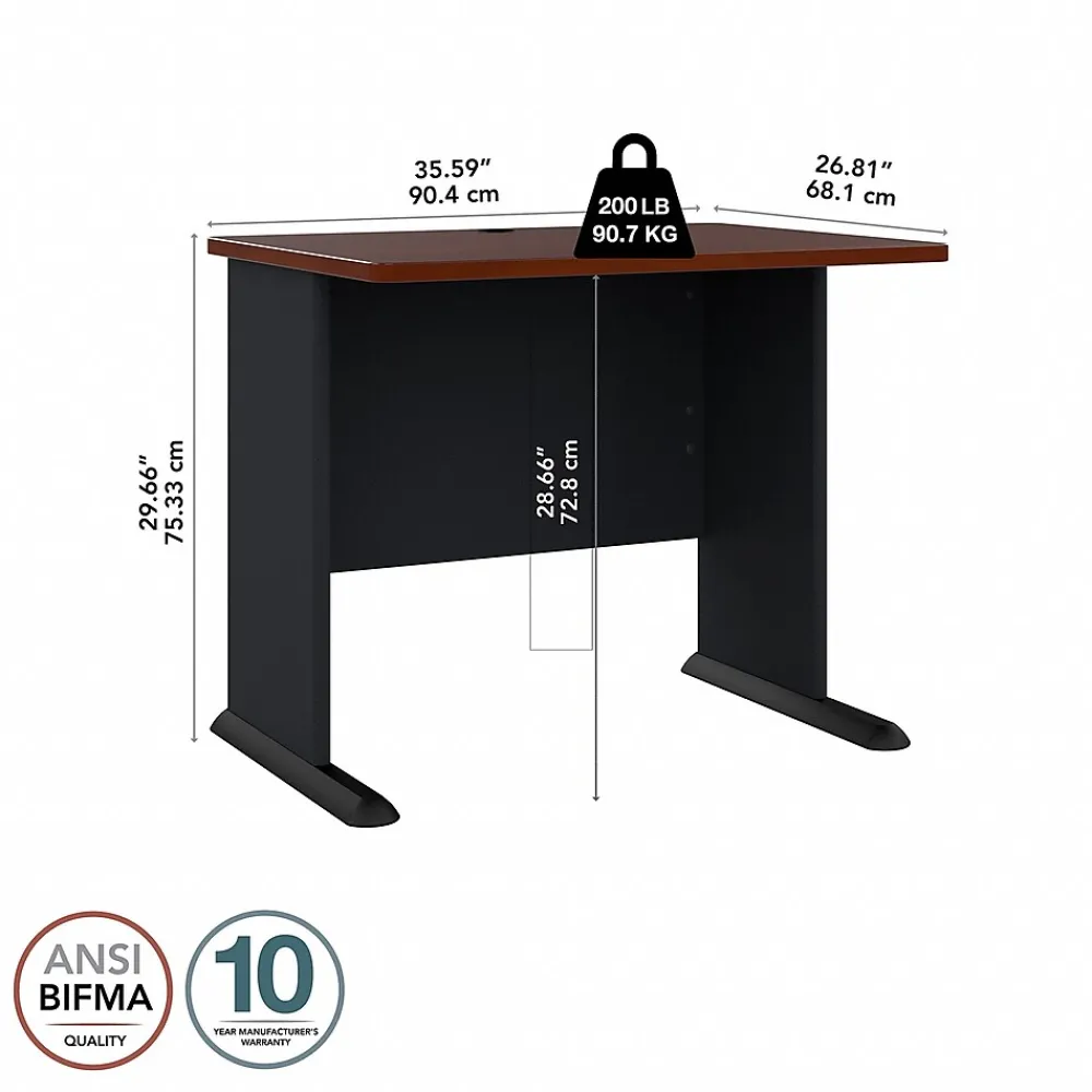 Computer Desks*Bush Business Furniture Cubix 36"W Desk, (WC90436A) Hansen Cherry/Galaxy