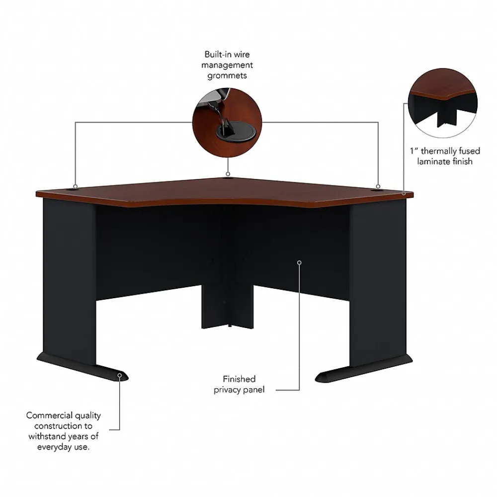 Corner Desks*Bush Business Furniture Cubix 48"W Corner Desk, (WC90466A) Hansen Cherry/Galaxy