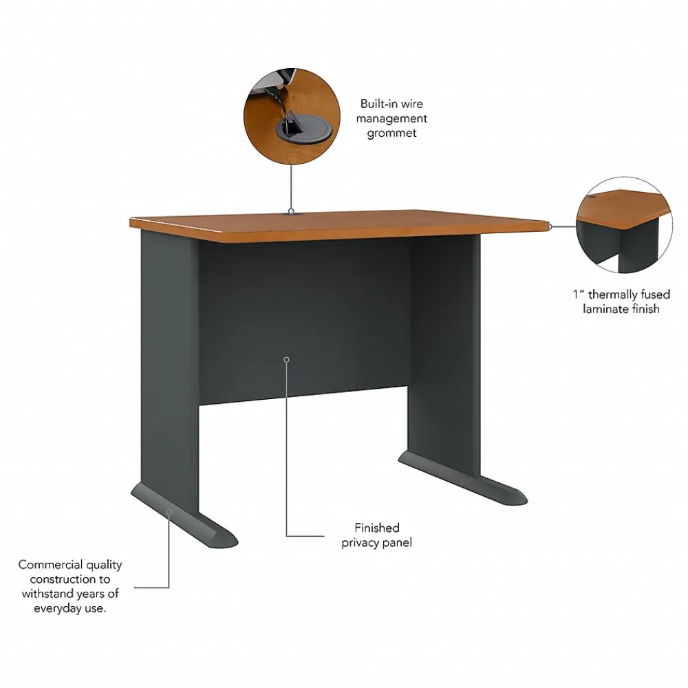 Computer Desks*Bush Business Furniture Cubix 36"W Desk, (WC57436) Natural Cherry/Slate