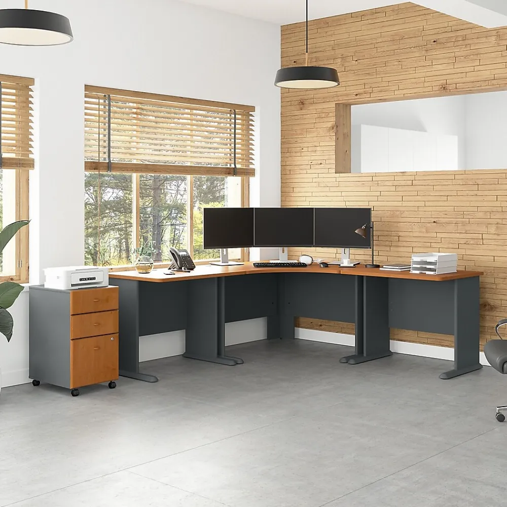 Computer Desks*Bush Business Furniture Cubix 36"W Desk, (WC57436) Natural Cherry/Slate