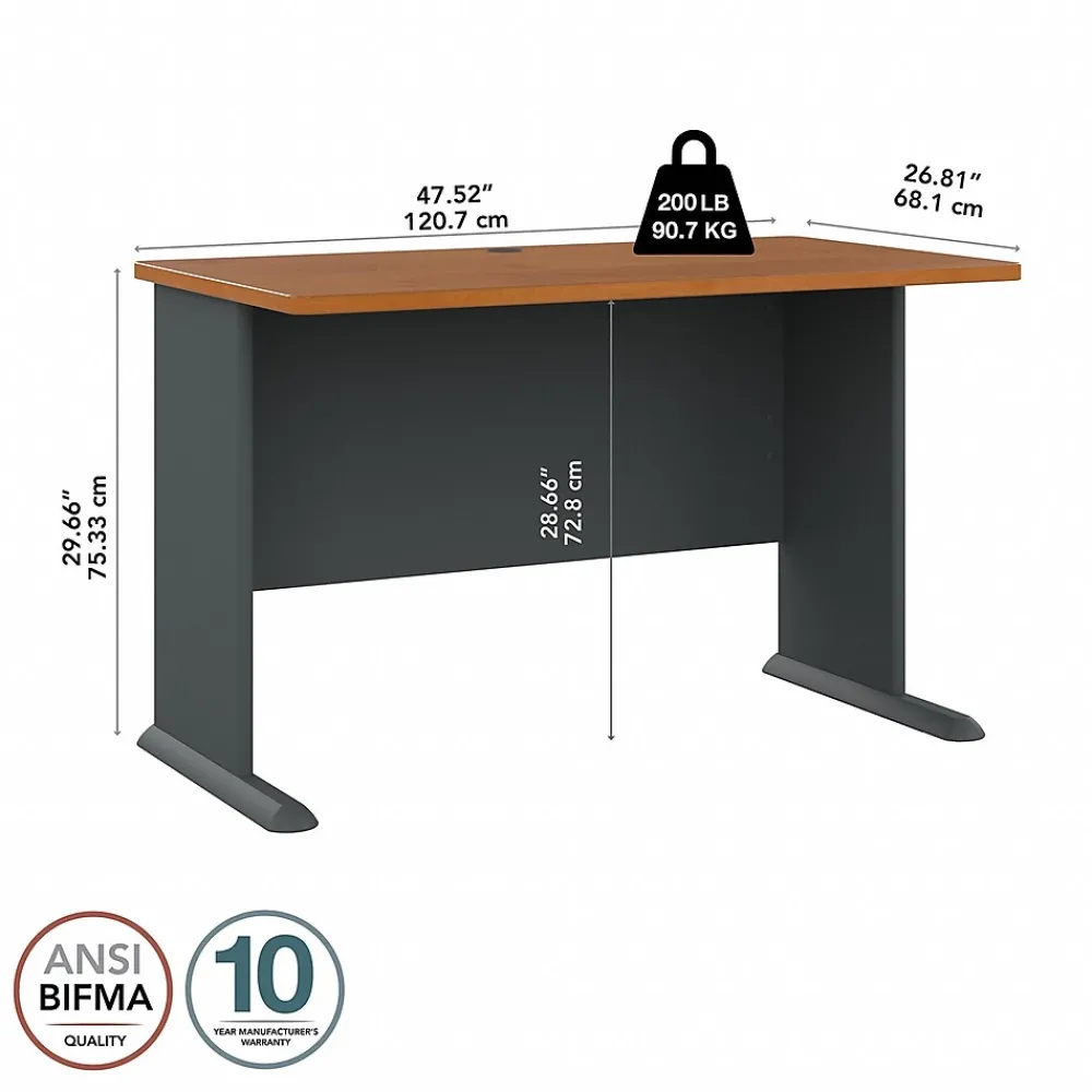 Computer Desks*Bush Business Furniture Cubix 48"W Desk, (WC57448) Natural Cherry/Slate