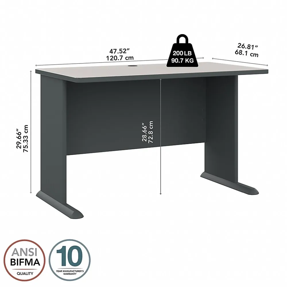 Computer Desks*Bush Business Furniture Cubix 48"W Desk, (WC8448A) Slate/White Spectrum