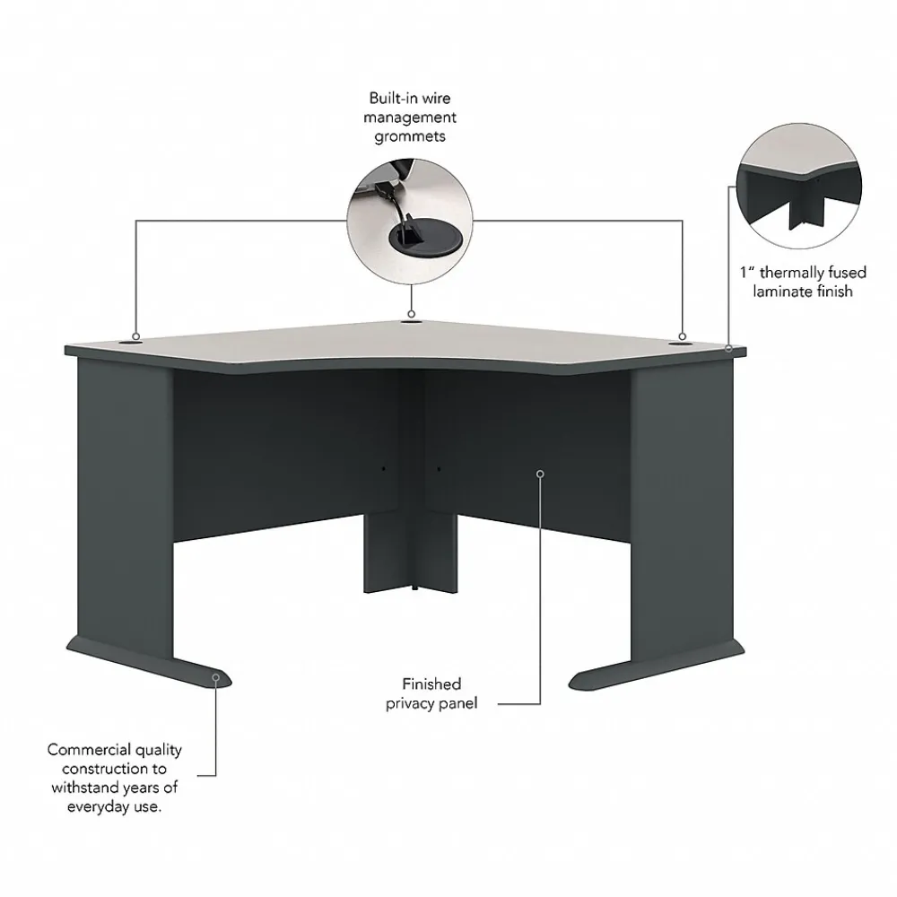 Computer Desks*Bush Business Furniture Cubix 48"W Corner Desk, (WC8427A) Slate/White Spectrum