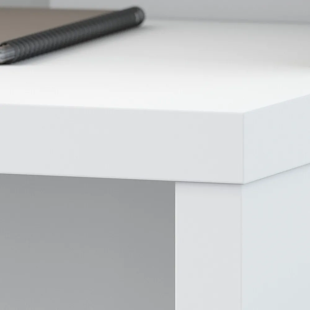 L-Desks*Bush Business Furniture Echo 60"W L Shaped Bow Front Desk, Pure White (ECH025PW)
