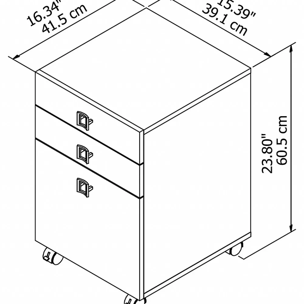 File Cabinets*Bush Business Furniture Echo 3 Drawer Mobile File Cabinet, Pure White (KI60101-03)