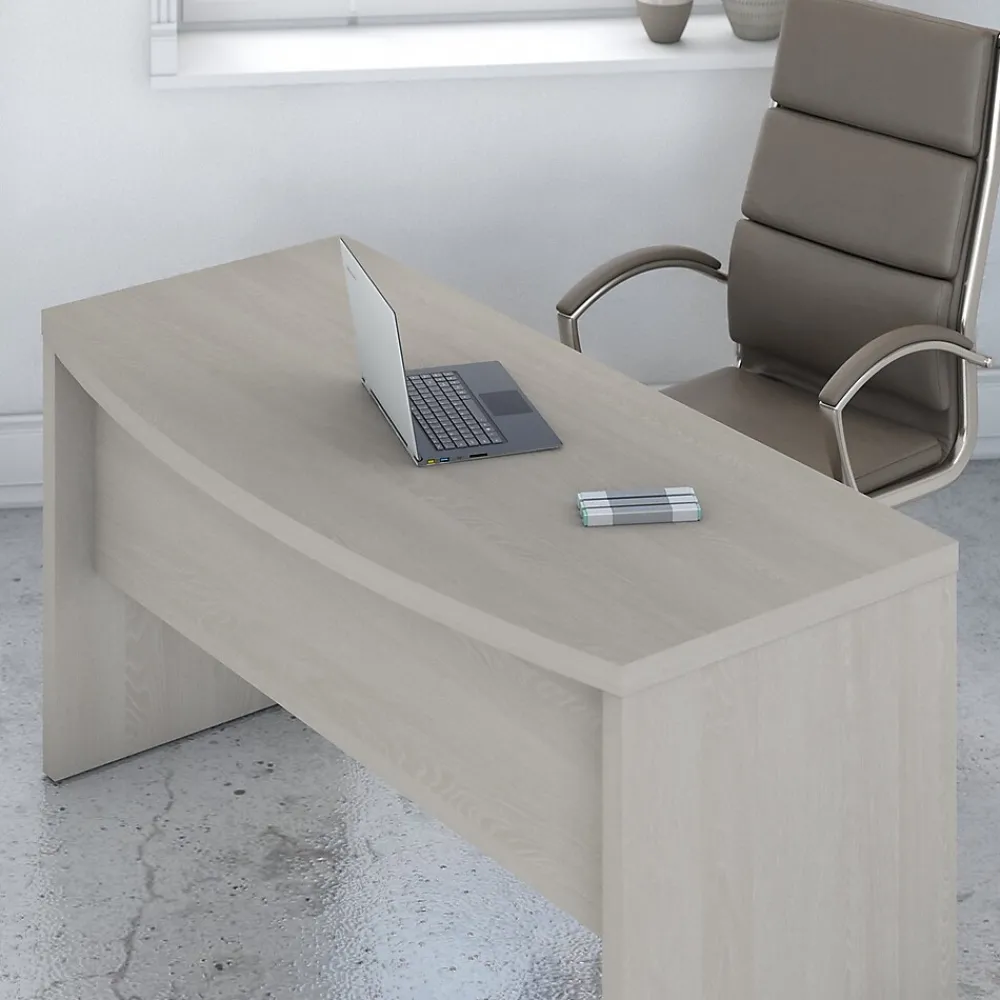 L-Desks*Bush Business Furniture Echo 60"W L Shaped Bow Front Desk, Gray Sand (ECH025GS)