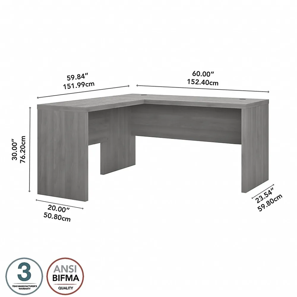 L-Desks*Bush Business Furniture Echo 60"W L Shaped Desk, Modern Gray (ECH026MG)