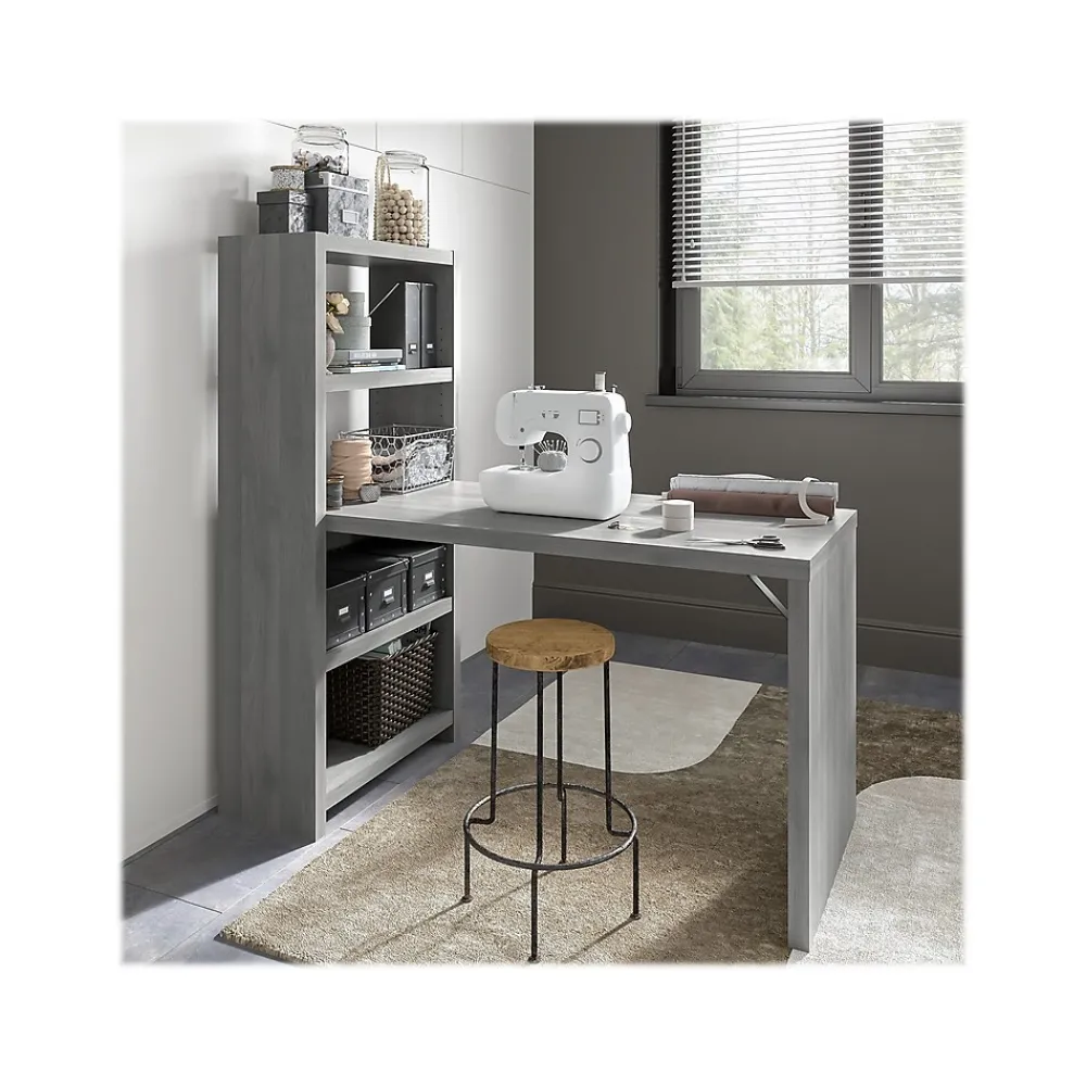 Office Desks*Bush Business Furniture Echo 56W Bookcase Desk, Modern Gray (KI60407-03)