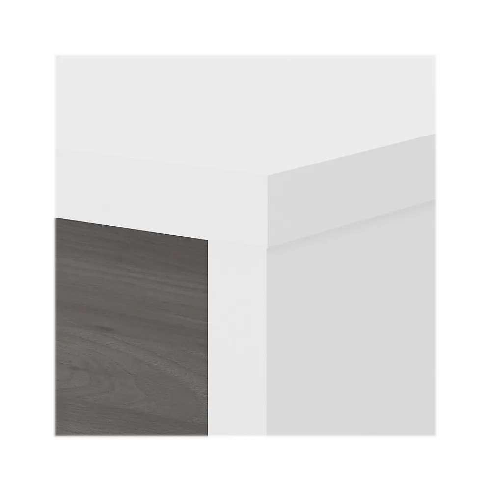 L-Desks*Bush Business Furniture Echo 60"W L Shaped Bow Front Desk, Pure White/Modern Gray (ECH025WHMG)