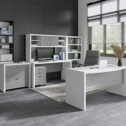 Bookcases*Bush Business Furniture Echo 5 Shelf Bookcase, Pure White/Modern Gray (KI60504-03)