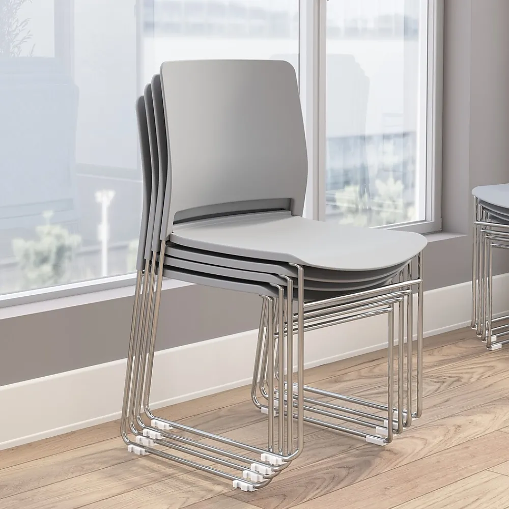 Folding & Stacking*Bush Business Furniture Envision Stackable Chairs, Gray, 2/Set (CH4003LGP-03)
