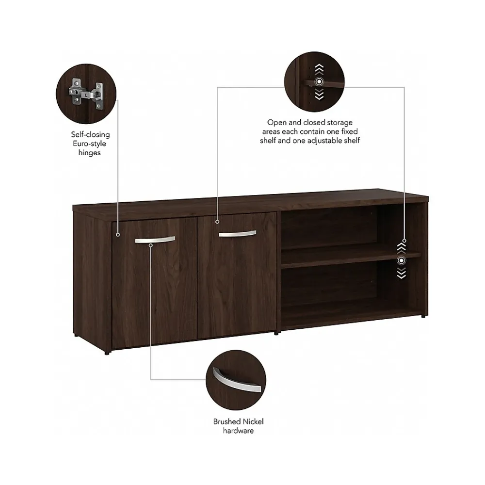 Storage Cabinets*Bush Business Furniture Hybrid 21" Low Storage Cabinet with Doors and Shelves, (HYS160BW-Z) Black Walnut