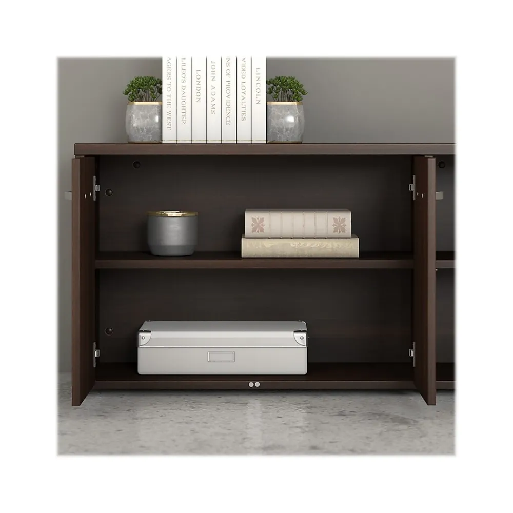 Storage Cabinets*Bush Business Furniture Hybrid 21" Low Storage Cabinet with Doors and Shelves, (HYS160BW-Z) Black Walnut