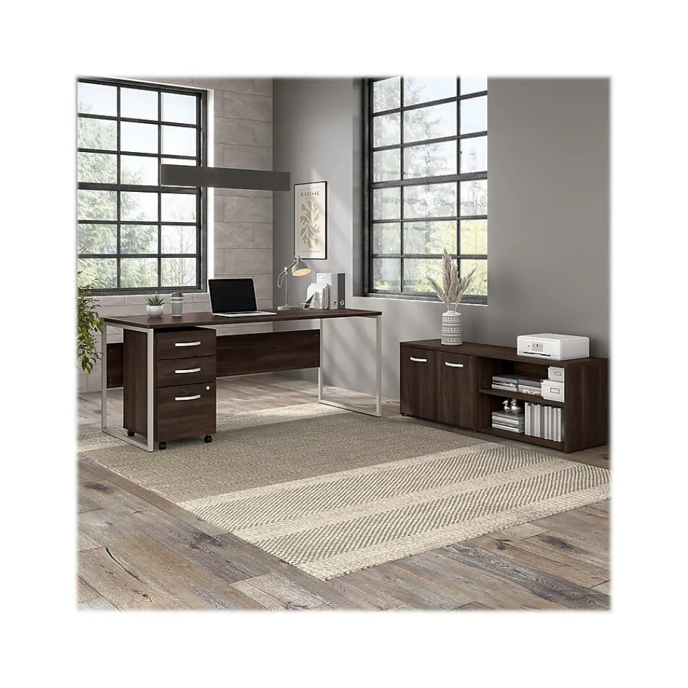 Storage Cabinets*Bush Business Furniture Hybrid 21" Low Storage Cabinet with Doors and Shelves, (HYS160BW-Z) Black Walnut