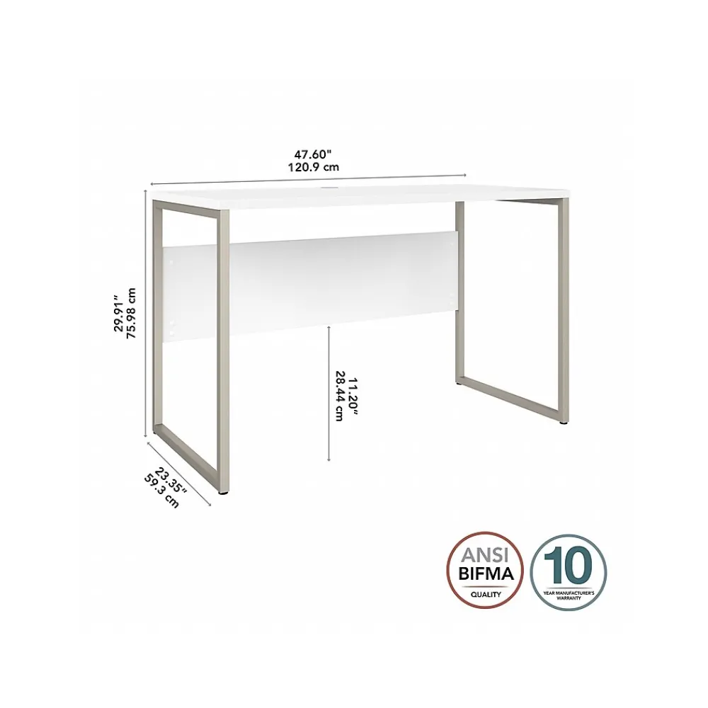 Office Desks*Bush Business Furniture Hybrid 48"W Computer Table Desk with Metal Legs, (HYD148WH) White
