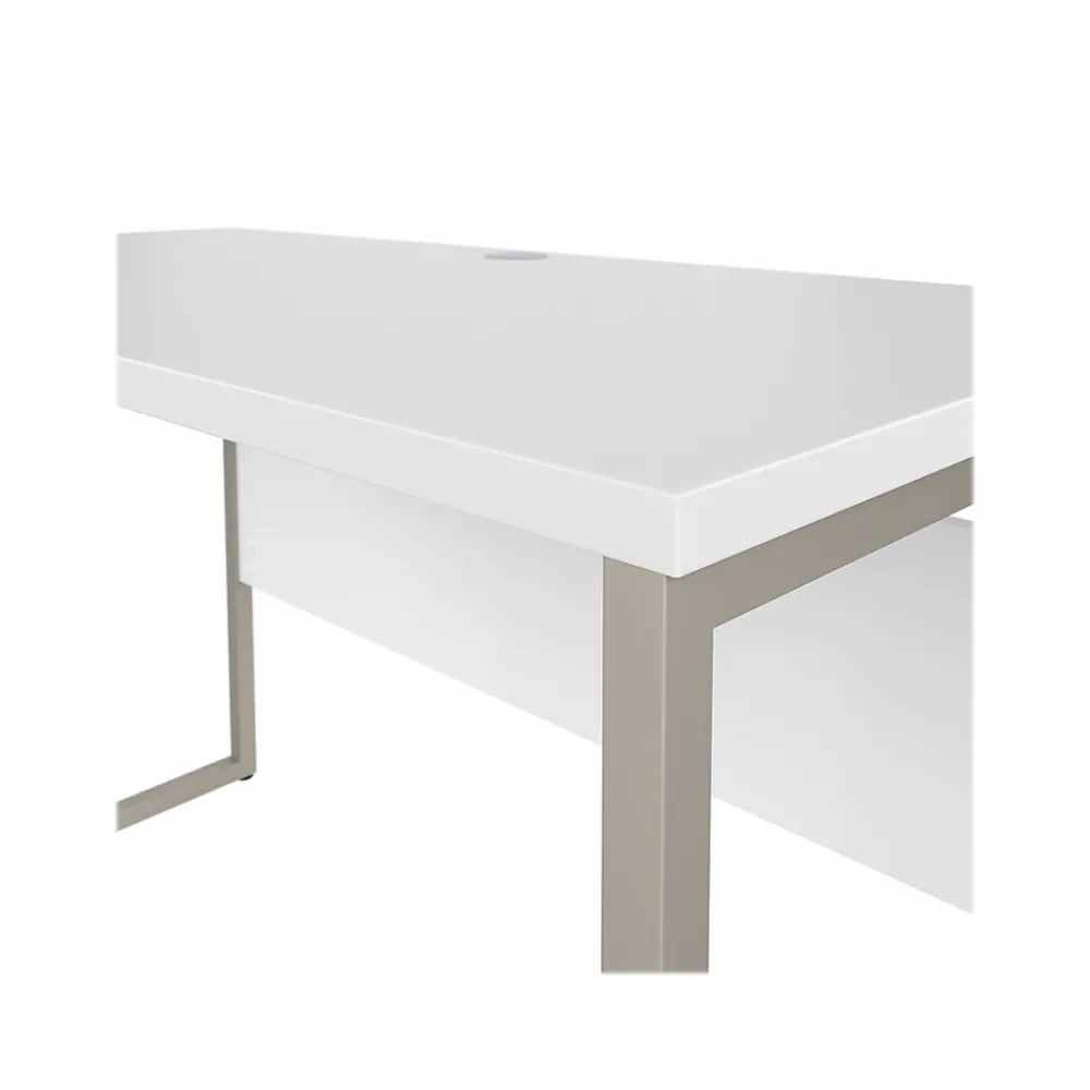 Office Desks*Bush Business Furniture Hybrid 48"W Computer Table Desk with Metal Legs, (HYD148WH) White