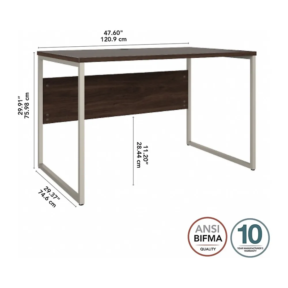 Computer Desks*Bush Business Furniture Hybrid 48"W Computer Table Desk with Metal Legs, Black Walnut (HYD248BW)
