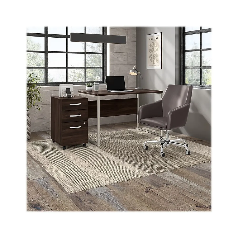 Computer Desks*Bush Business Furniture Hybrid 48"W Computer Table Desk with Metal Legs, Black Walnut (HYD248BW)