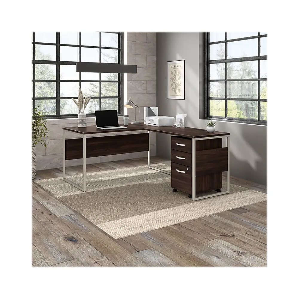 Computer Desks*Bush Business Furniture Hybrid 60"W Computer Table Desk with Metal Legs, (HYD360BW) Black Walnut
