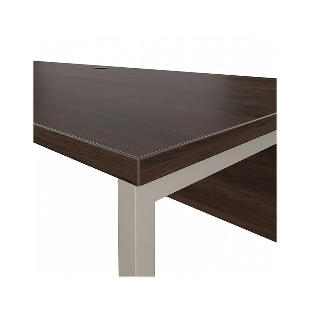 Office Desks*Bush Business Furniture Hybrid 72"W Computer Table Desk with Metal Legs, (HYD373BW) Black Walnut