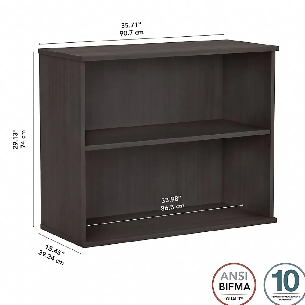 Bookcases*Bush Business Furniture 29"H 2-Shelf Bookcase with Adjustable Shelf, Storm Gray (BK3036SG)