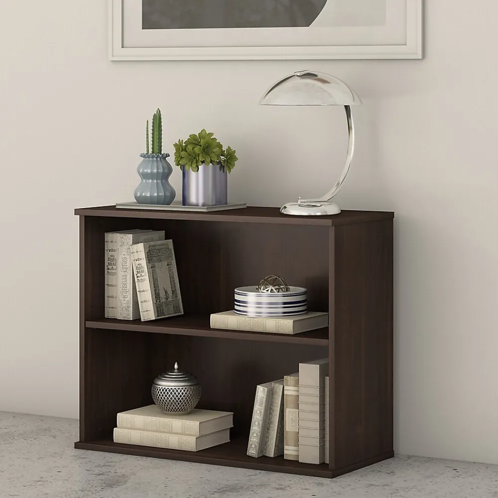 Bookcases*Bush Business Furniture 29"H 2-Shelf Bookcase with Adjustable Shelf, Black Walnut (BK3036BW)