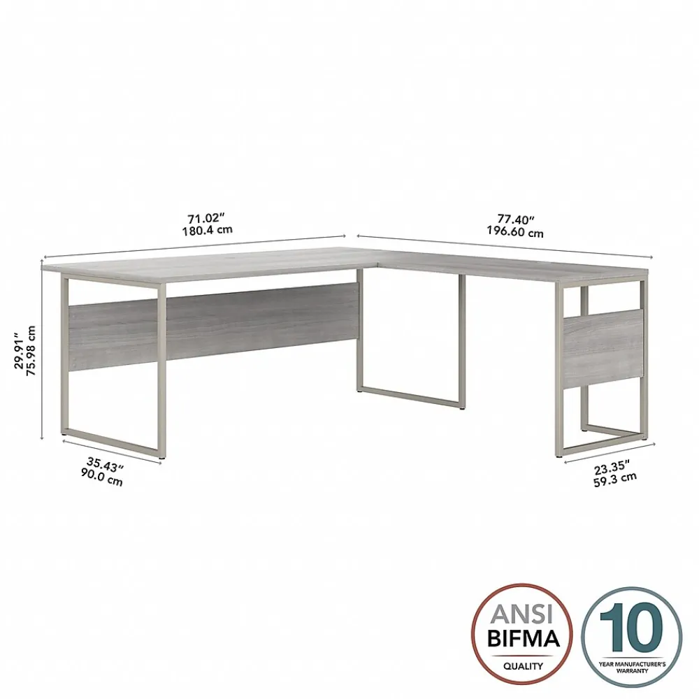 L-Desks*Bush Business Furniture Hybrid 72"W L Shaped Table Desk with Metal Legs, (HYB025PG) Platinum Gray