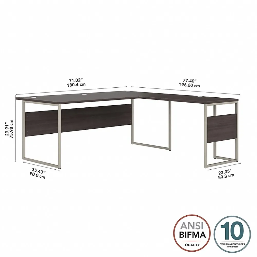 L-Desks*Bush Business Furniture Hybrid 72"W L Shaped Table Desk with Metal Legs, (HYB025SG) Storm Gray