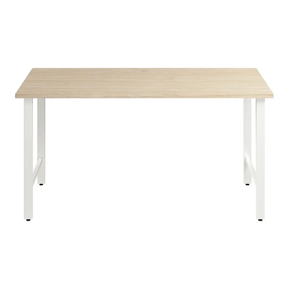 Office Desks*Bush Business Furniture Hustle 60"W Computer Desk with Metal Legs, Natural Elm (HUD160NE)
