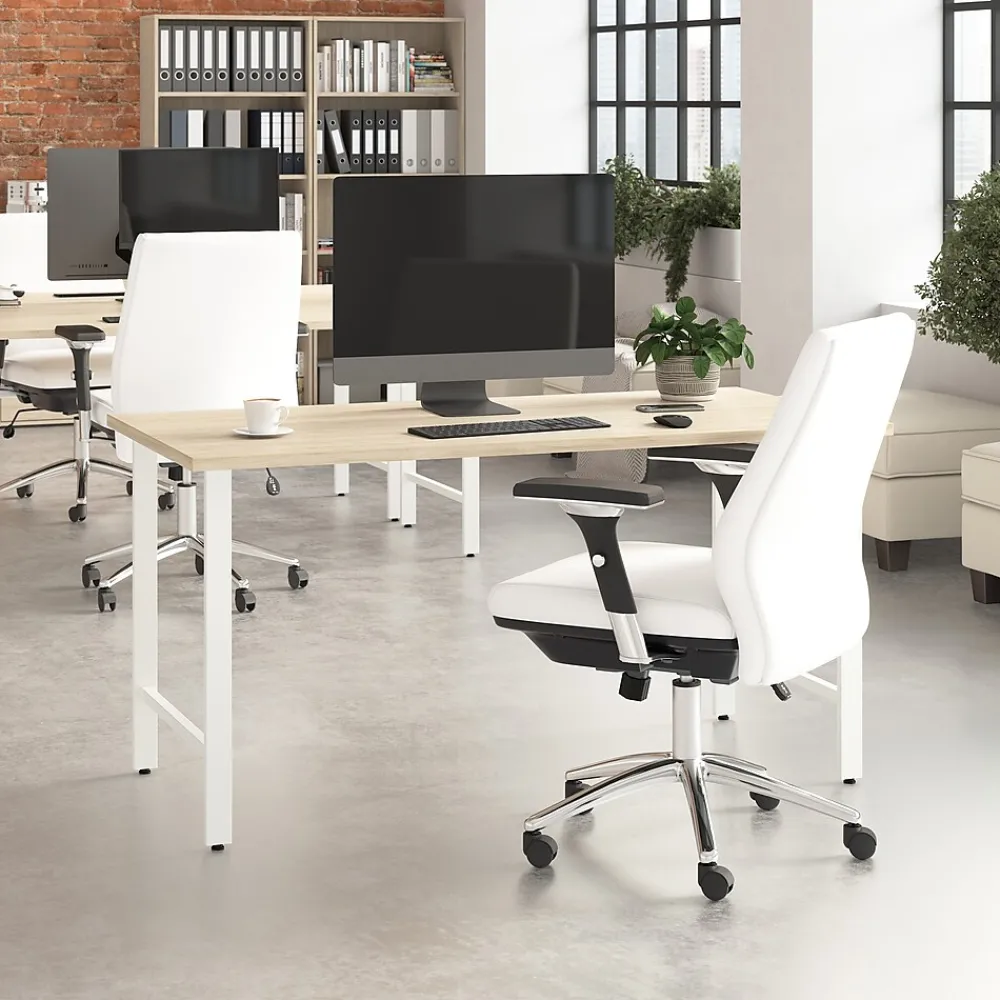 Office Desks*Bush Business Furniture Hustle 60"W Computer Desk with Metal Legs, Natural Elm (HUD160NE)