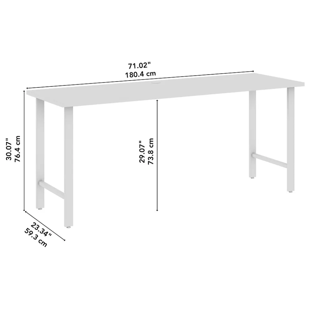 Office Desks*Bush Business Furniture Hustle 72"W Computer Desk with Metal Legs, Natural Elm (HUD172NE)