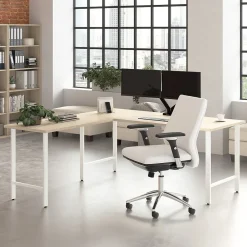 Office Desks*Bush Business Furniture Hustle 72"W L Shaped Computer Desk with Metal Legs, Natural Elm (HUS001NE)