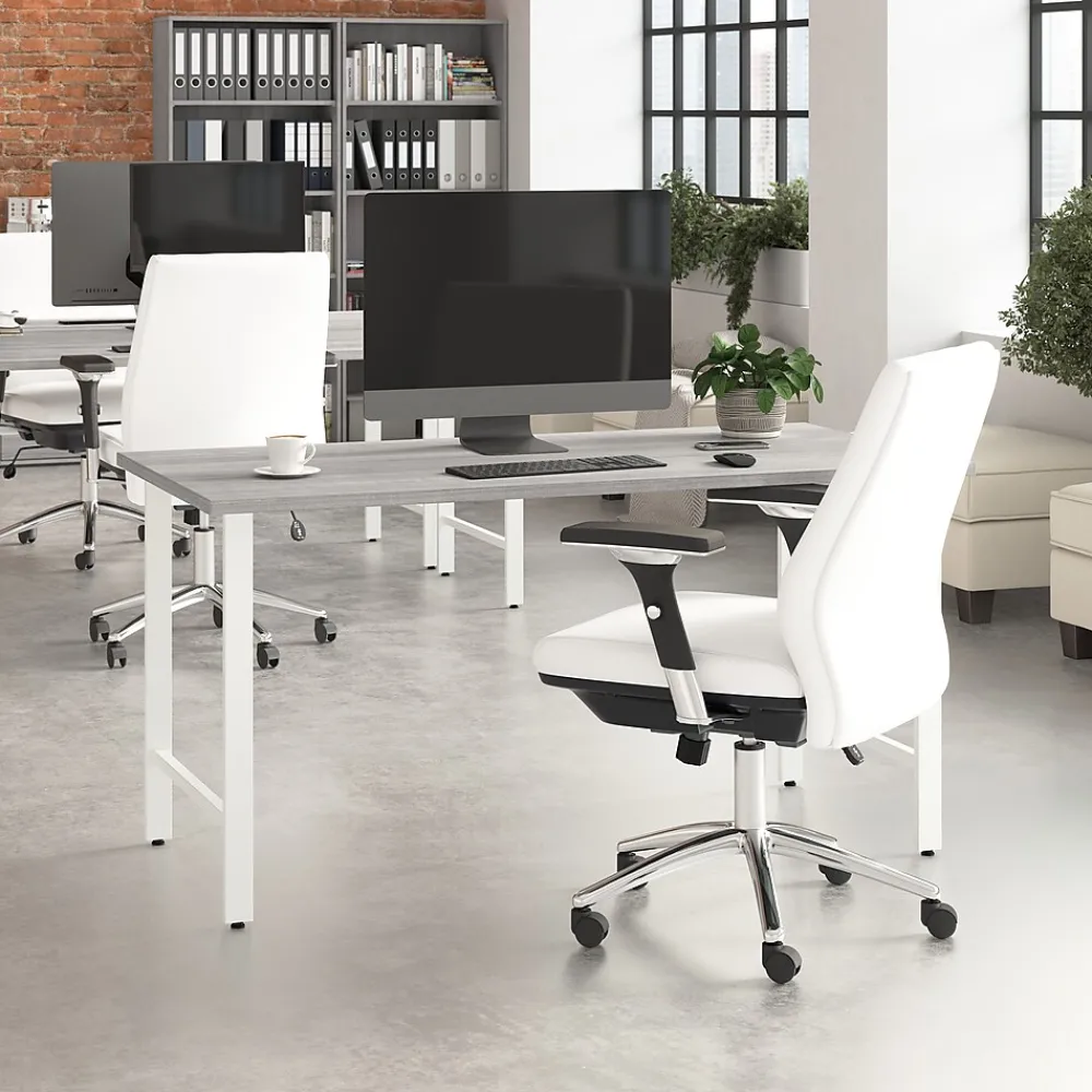 Office Desks*Bush Business Furniture Hustle 60"W Computer Desk with Metal Legs, Platinum Gray (HUD160PG)