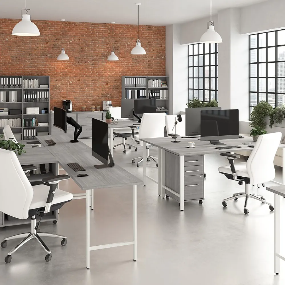 Office Desks*Bush Business Furniture Hustle 60"W Computer Desk with Metal Legs, Platinum Gray (HUD160PG)